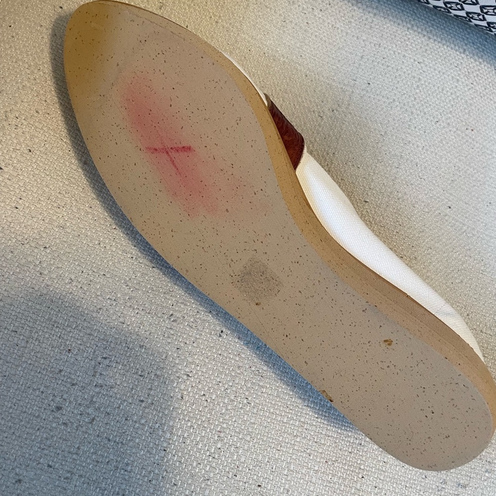 Vintage 80s Italian Canvas and Leather Slip on Espadrille - Picture 16 of 16